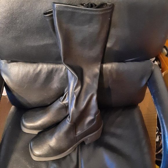 NEW ! Steve Madden Women Baily Over Knee High Platform Boot Black Size 9.5 - Picture 2 of 6